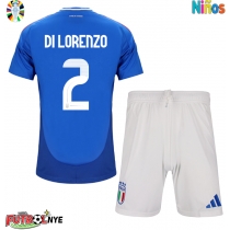 Camiseta Italia Giovanni Di Lorenzo #2 Primera Equipación para niños Eurocopa 2024 manga corta (+ pantalones cortos)